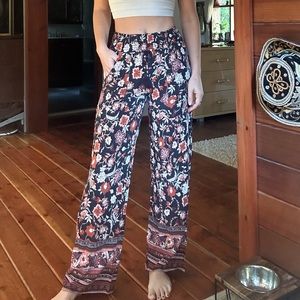 Boho floral patterned pants